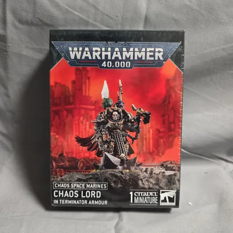 BOXED AND SEALED WARHAMMER 40,000 CHAOS SPACE MARINES - CHAIS LORD IN TERMINATOR ARMOUR 