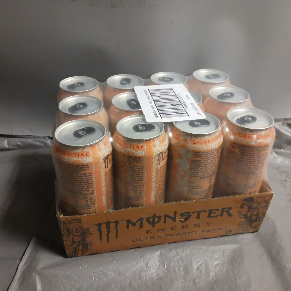 12 PACK OF MONSTER ENERGY DRINK ULTRA PEACHY KEEN - COLLECTION ONLY