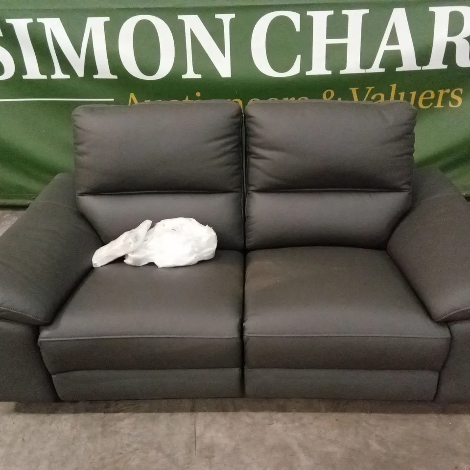 PAVILION 2 SEATER LEATHER/FAUX LEATHER POWER RECLINER SOFA - CHARCOAL RRP £949