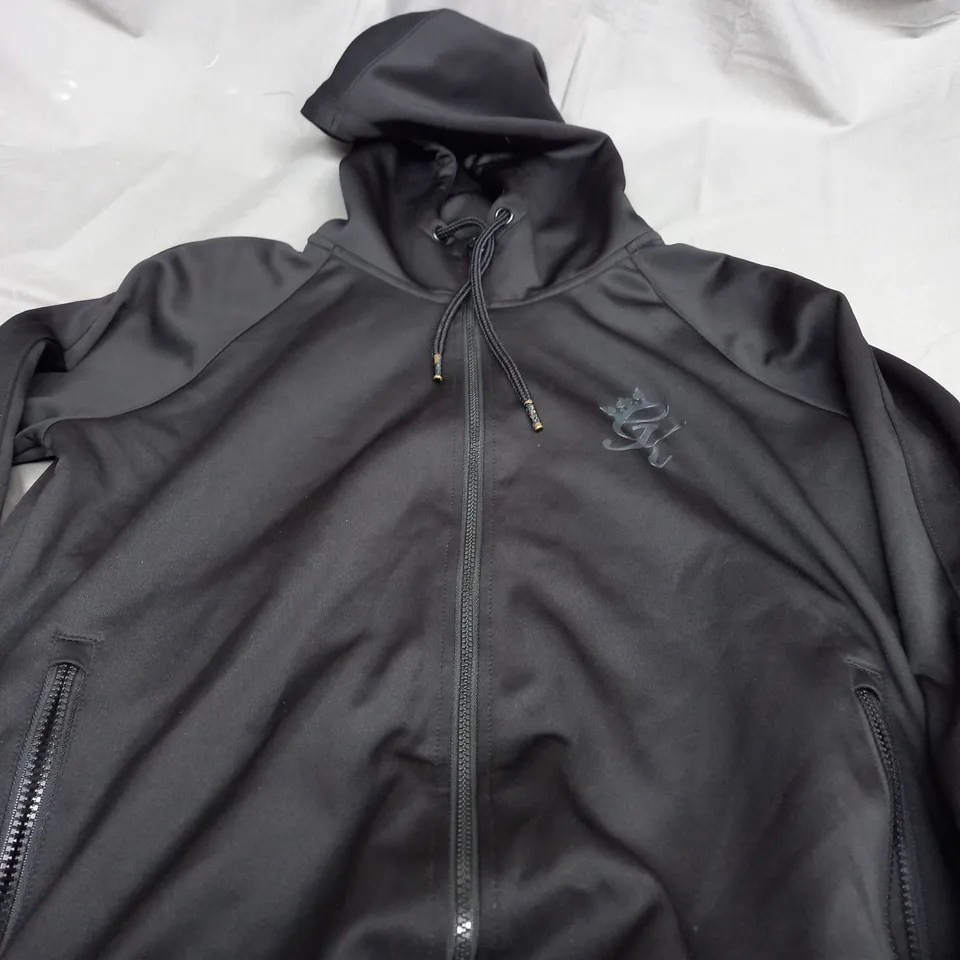 GYM KING BLACK ZIP UP JACKET WITH HOOD - XL
