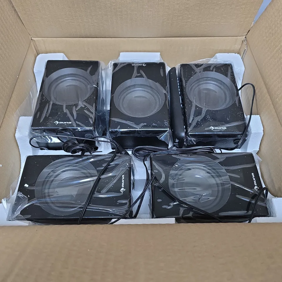 BOXED ANUA FIVE COMPACT BLACK SPEAKERS – BOXED HOME AUDIO ACCESSORIES