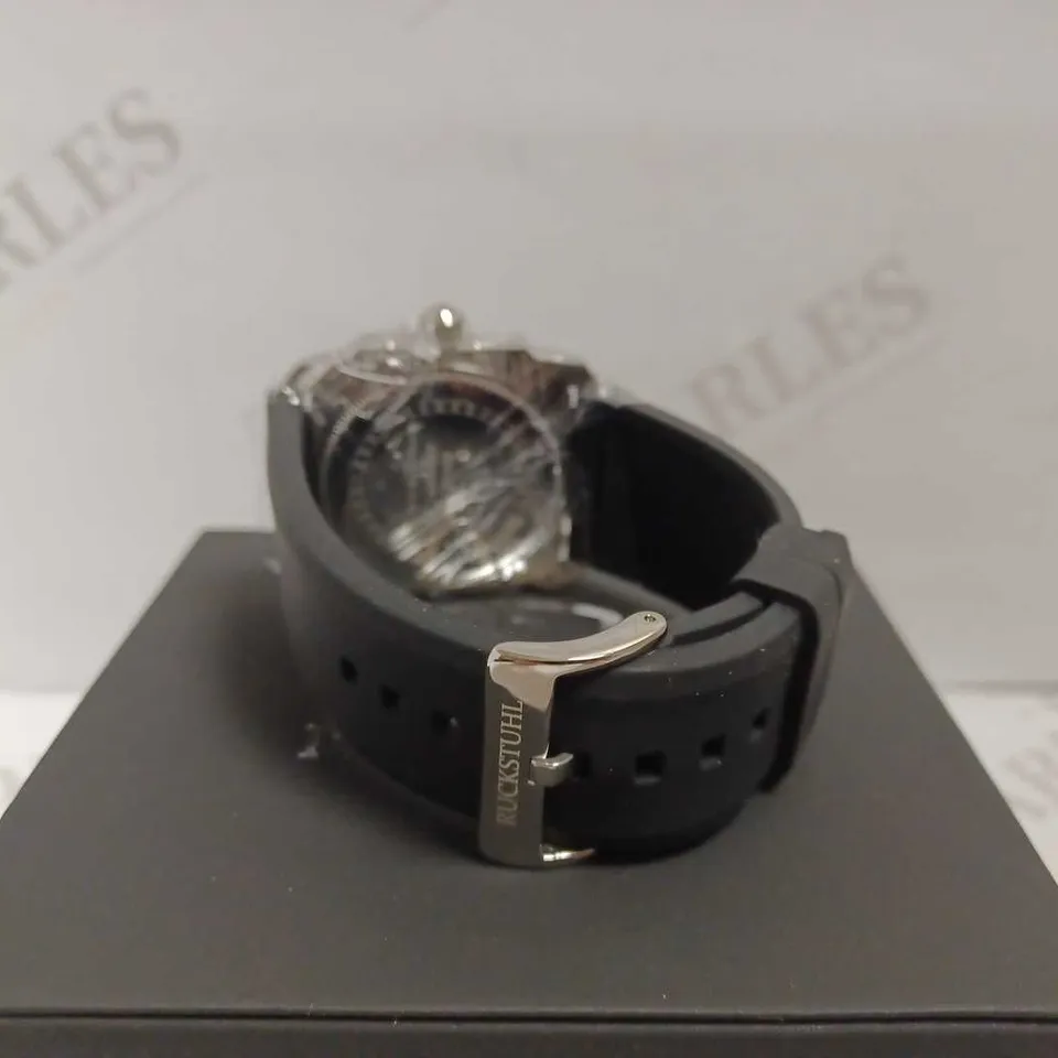 RUCKSTUHL OCTAGONAL WATCH WITH RUBBER STRAP