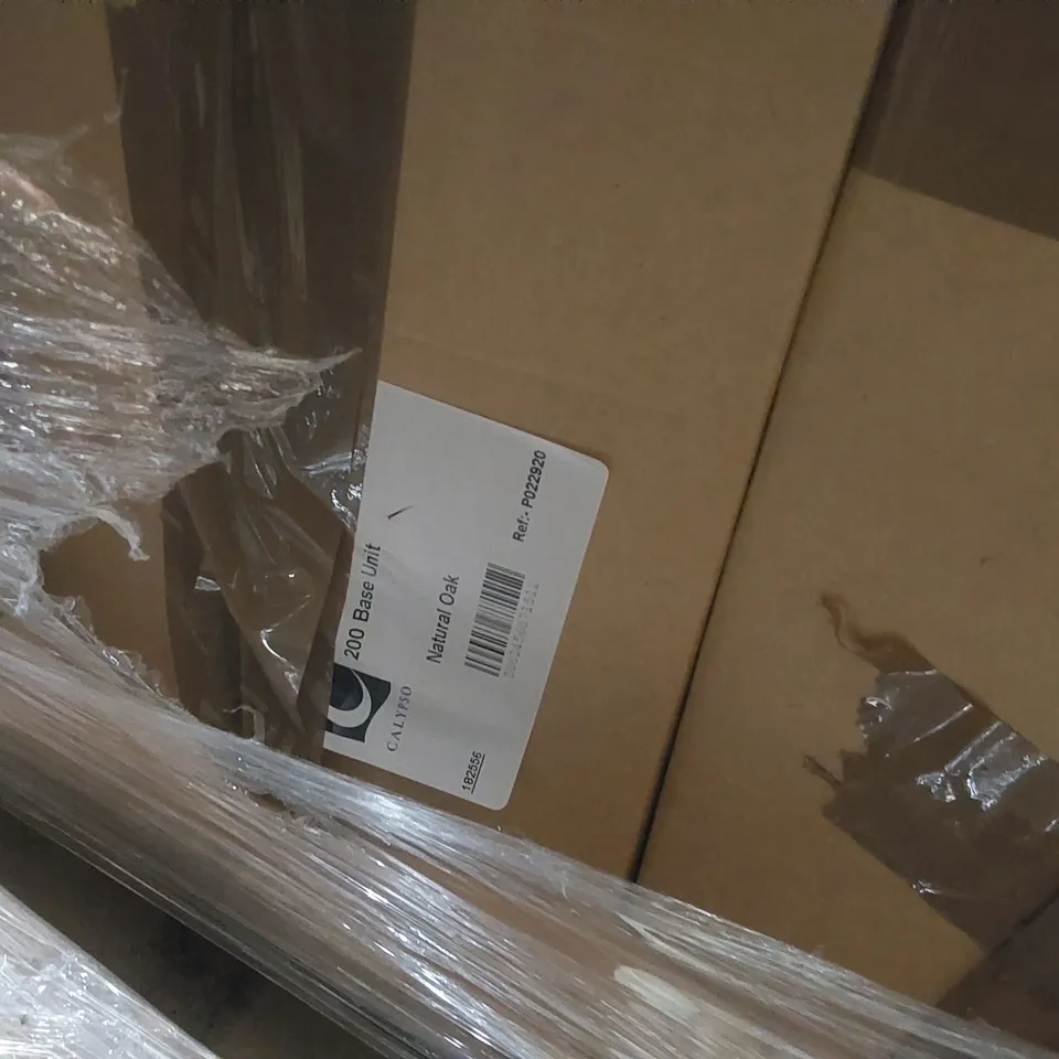 PALLET CONTAINING A LARGE QUANTITY OF BRAND NEW ASSORTED BATHROOM FURNITURE ITEMS INCLUDING: CALYPSO BASE CARCASSES, CALYPSO BASE UNIT ECT