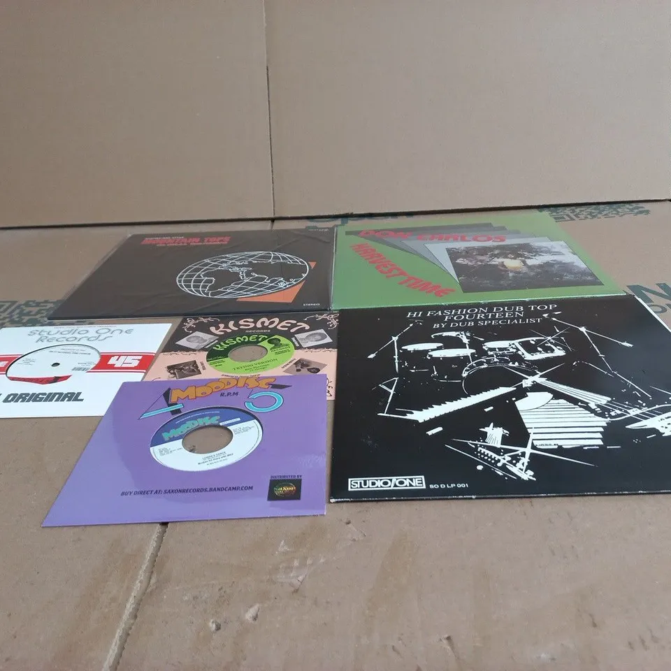 TOTE OF APPROXIMATELY 10 ASSORTED REGGAE/DUB VINYL RECORDS TO INCLUDE DON CARLOS, THE GLADIATORS, BIM SHERMAN ETC
