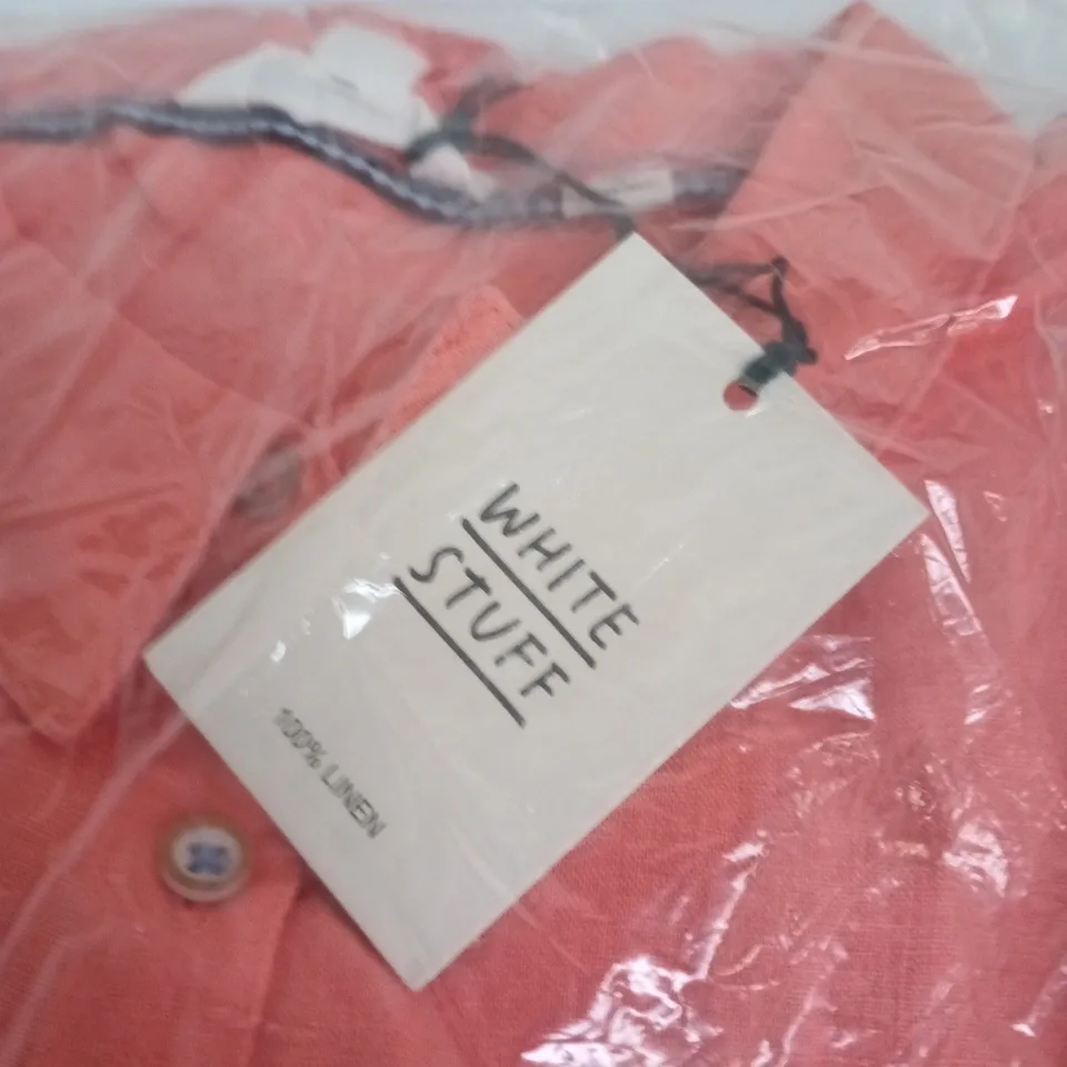 WHITE STUFF SOPHIE LINEN SHIRT – UK 22 (EU 50) MID CORAL