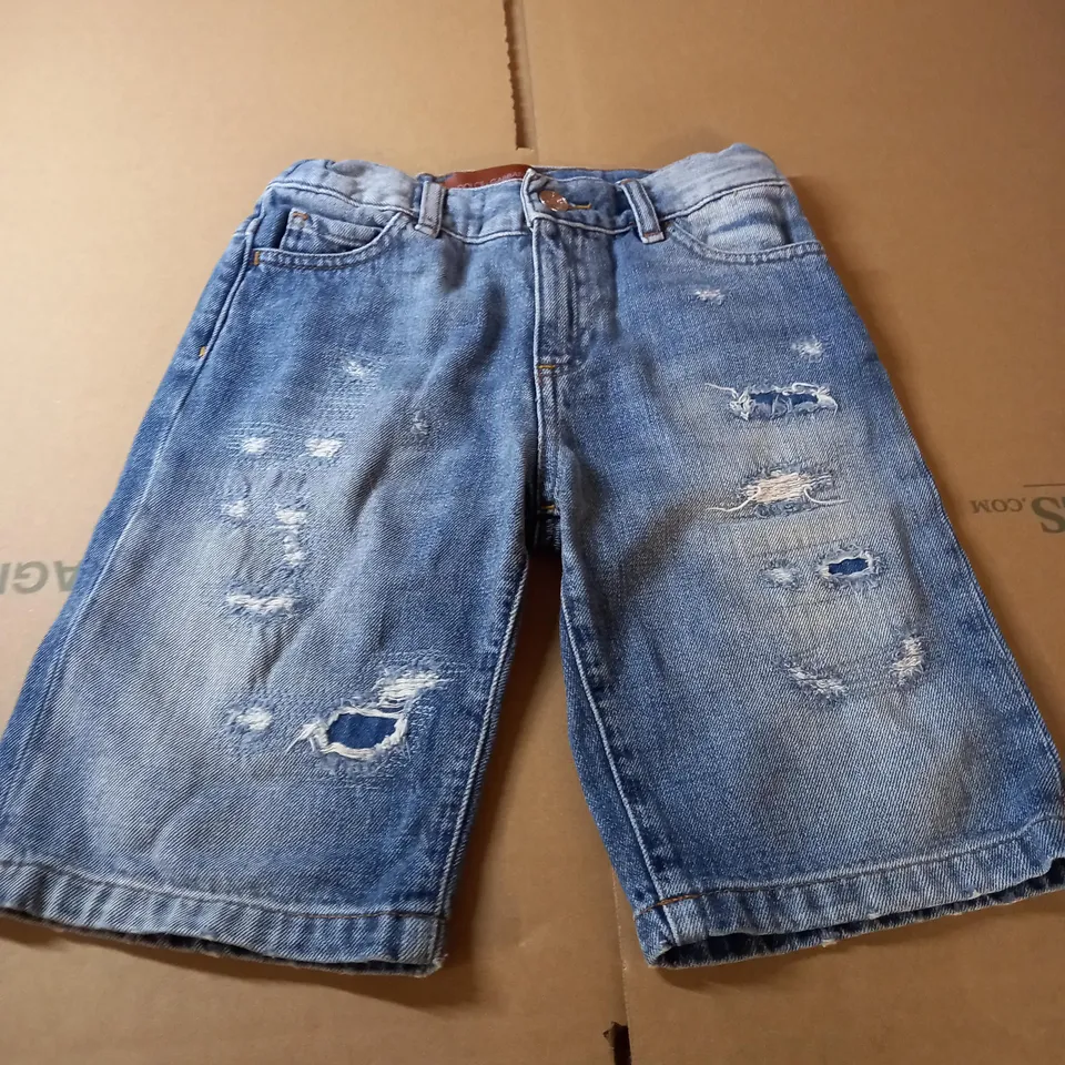 DOLCE & GABBANA RIPPED DENIM SHORTS - SIZE 7-8 YEARS