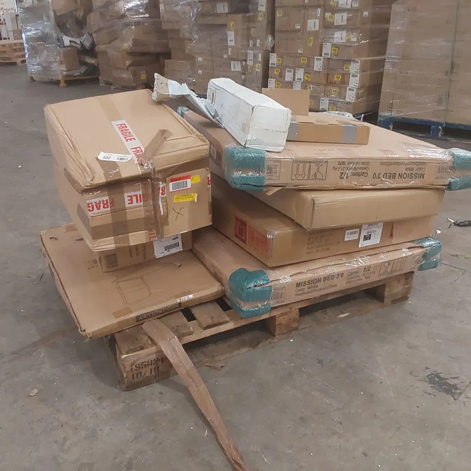 PALLET CONTAINING ASSORTED FURNITURE PARTS ECT