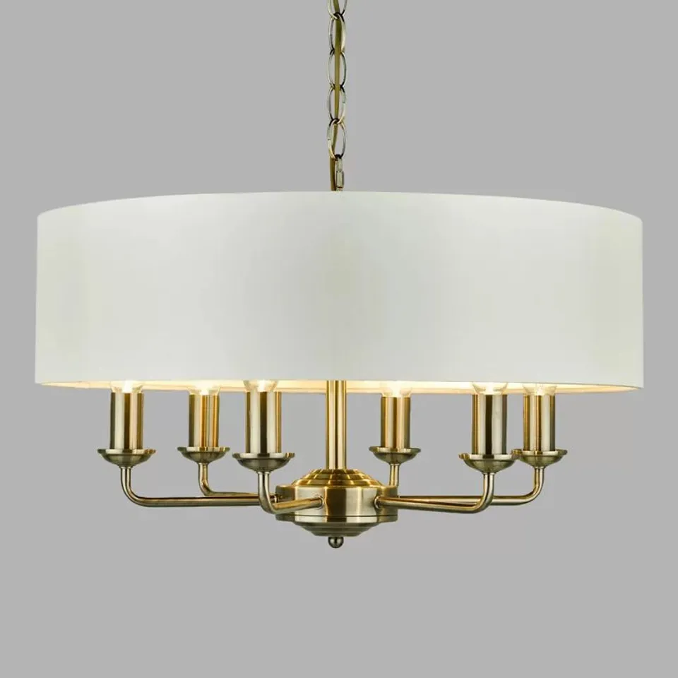 LAURA ASHLEY DD SORRENTO 7LT CHANDELIER ANTIQUE BRASS