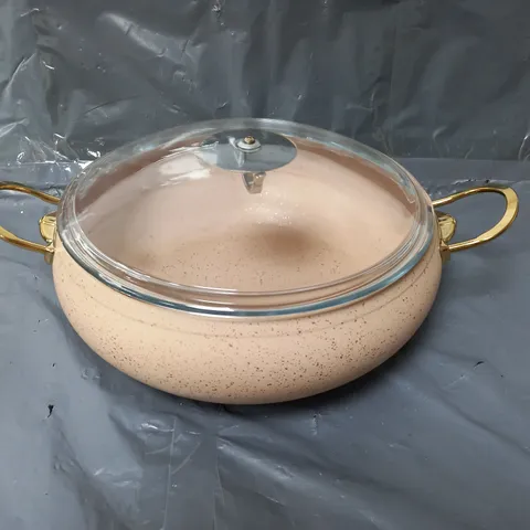 BOXED LEYDI DEEP POT IN SPECKLED BEIGE/GOLD