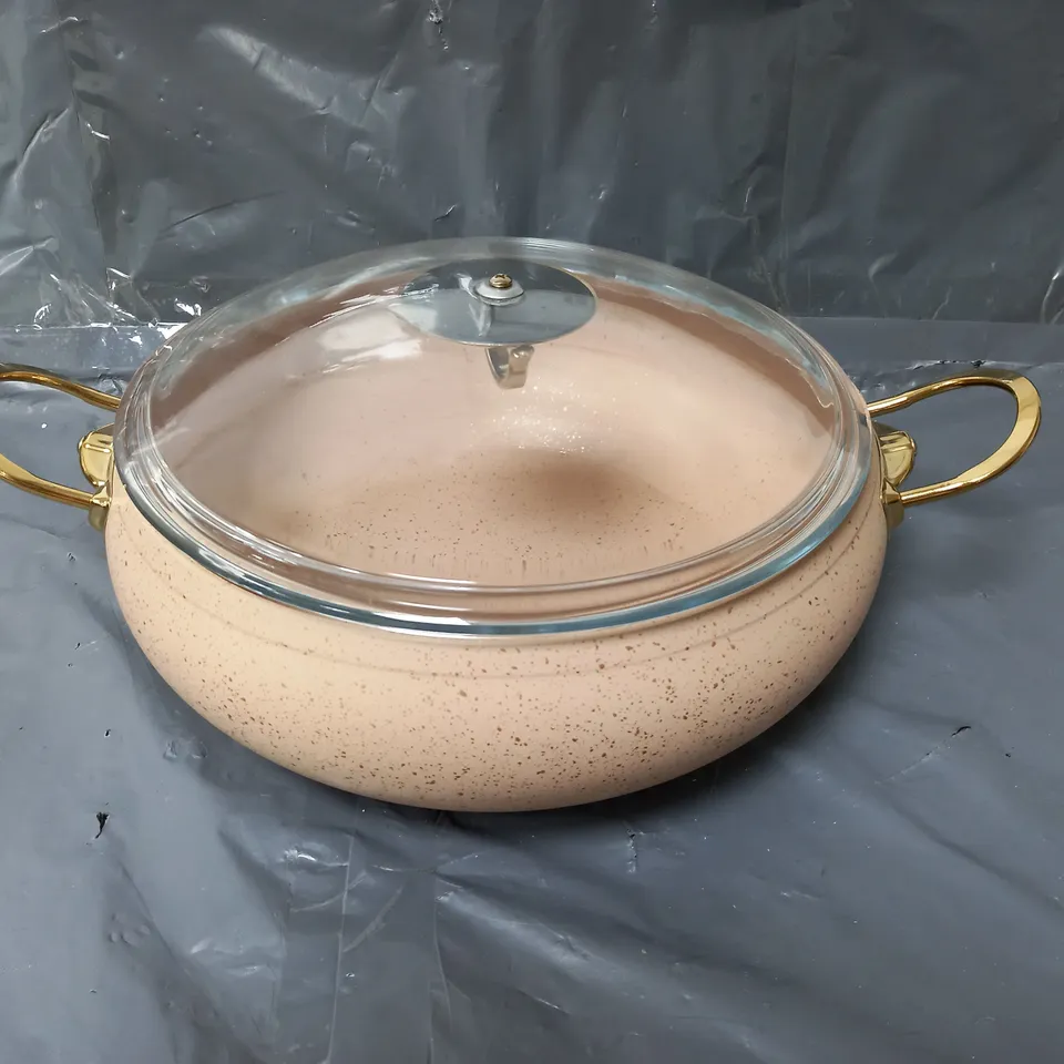 BOXED LEYDI DEEP POT IN SPECKLED BEIGE/GOLD