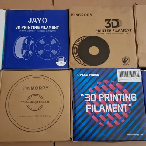 LOT OF 8 ASSORTED 3D PRINTING FILAMENTS - VARIOUS COLOURS