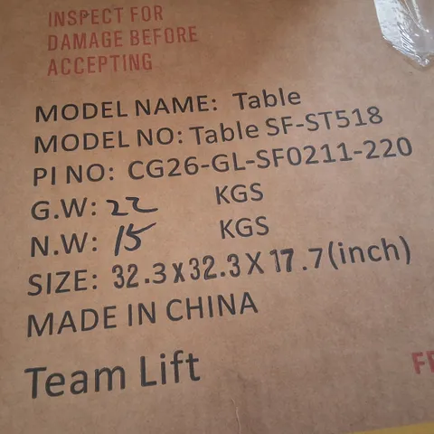 BOXED TABLE