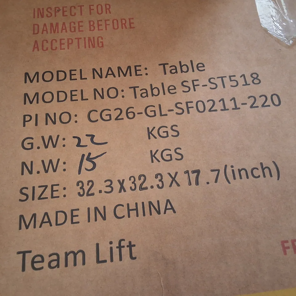 BOXED TABLE