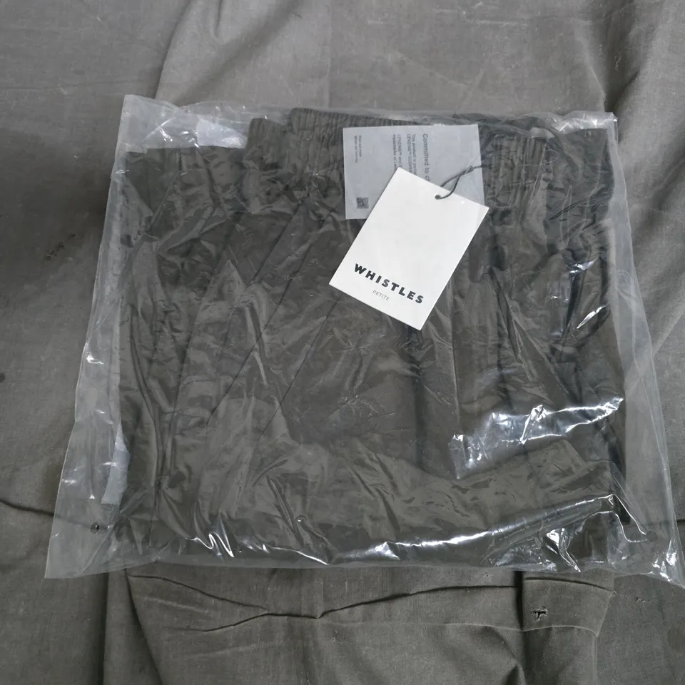 BAGGED WHISTLES TIE WAIST TROUSERS IN GREEN - UK 8