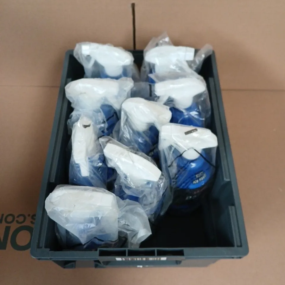 TOTE OF APPROXIMATELY 10 SEALED- DEMON ICE OVERNIGHT FREEZE PROTECTION LIQUID.