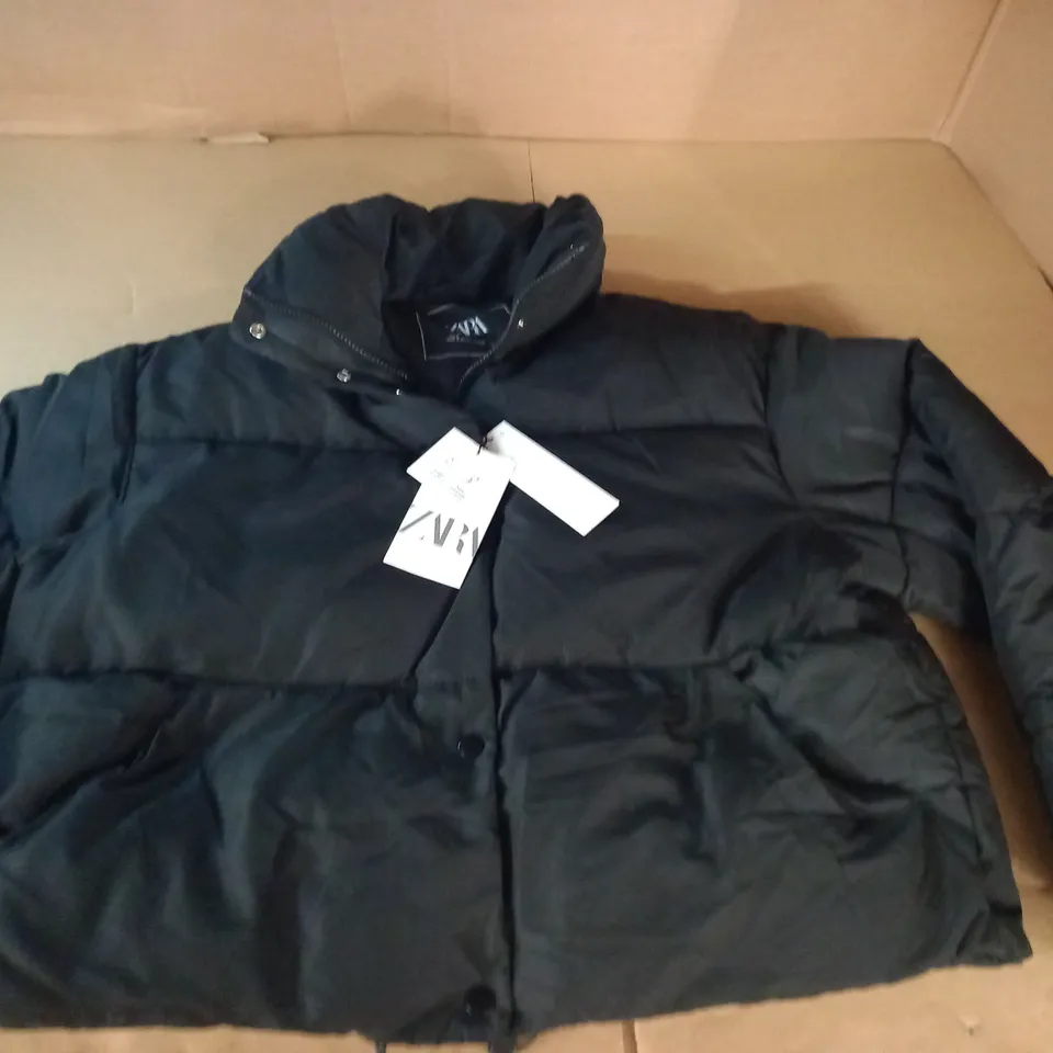 ZARA BLACK PADDED COAT - EUR M
