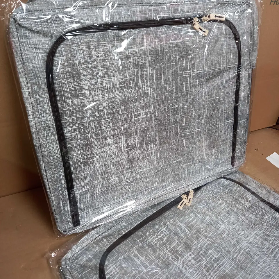 FOLD DOWN CANVAS STORAGE BOXES WITH CLEAR PANEL x2