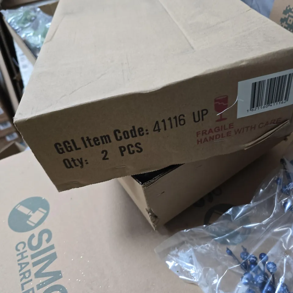 2X GISELA GRAHAM FAUX FLOWER FROSTED BERRY TYPE