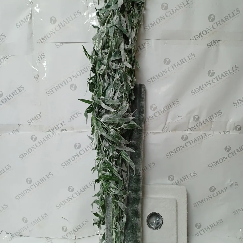 BOXED ALISON CORK 180CM PRE-LIT GREEN LEAF DETAIL INDOOR WILLOW TREE [COLLECTION ONLY]