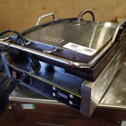 BUFFALO L530-B ELECTRIC SINGLE CONTACT PANINI GRILL - RIBBED TOP & FLAT BOTTOM