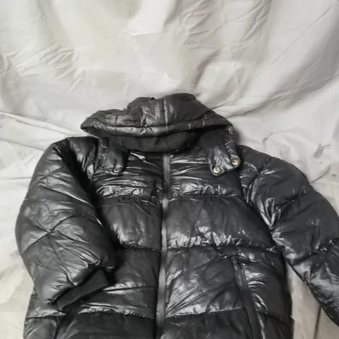 RIVER ISLAND BLACK PUFFER JACKET WITH HOOD AGE 5-6 YEARS