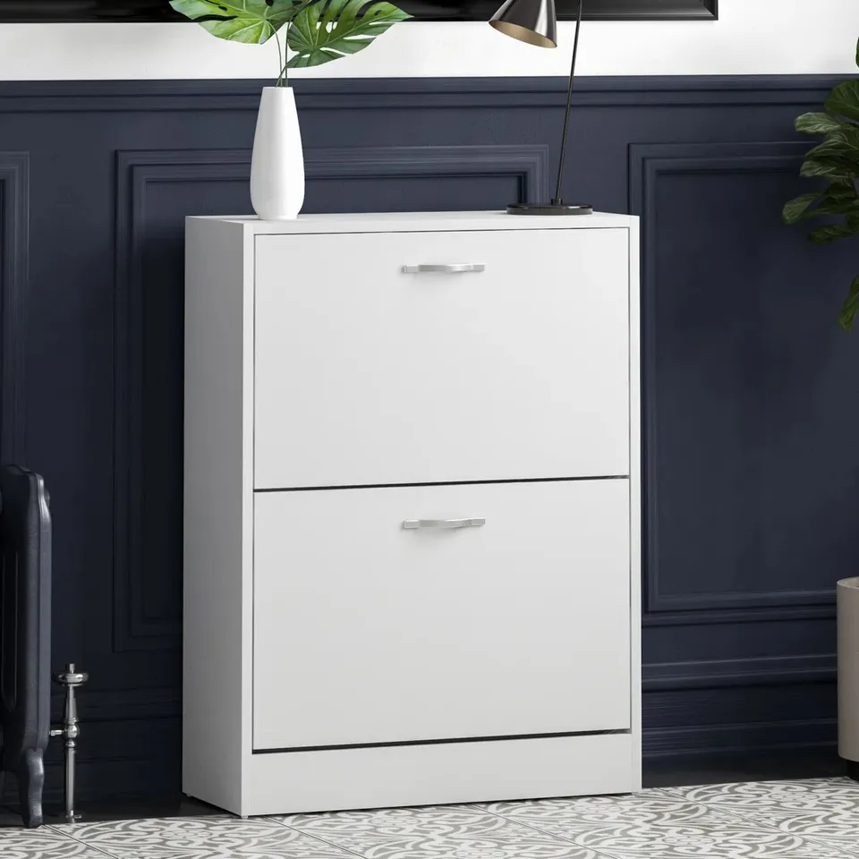 BOXED 8 PAIR FLIP DOWN SHOE STORAGE CABINET ORGANISER 