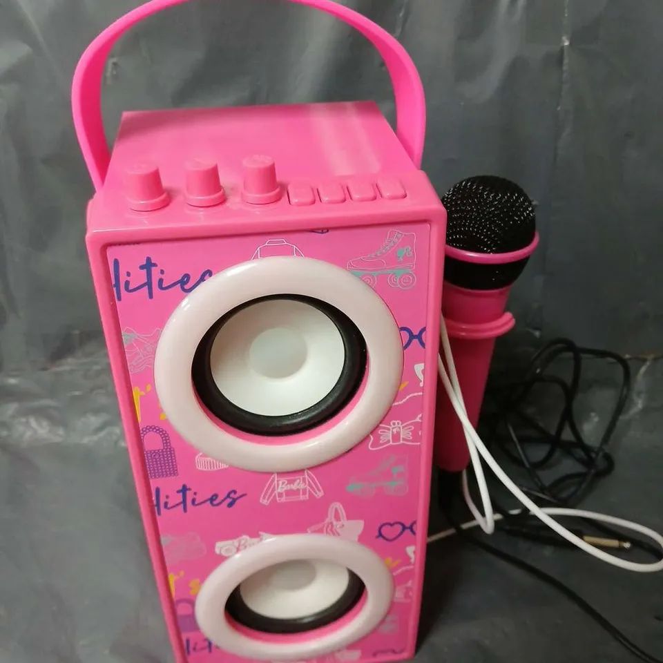 BOXED BARBIE TRENDY PORTABLE BLUETOOTH SPEAKER WITH MICROPHONE  RRP £49.99