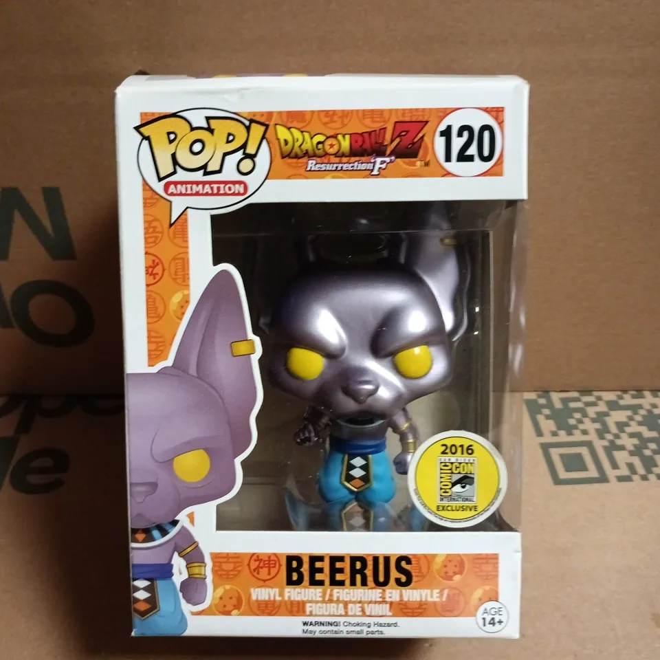 FUNKO POP! BEERUS FIGURE – DRAGON BALL Z, BOXED (NO. 120)