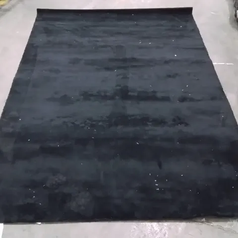 MODERN AREA FLUFFY RUG 160×220CM -BLACK-