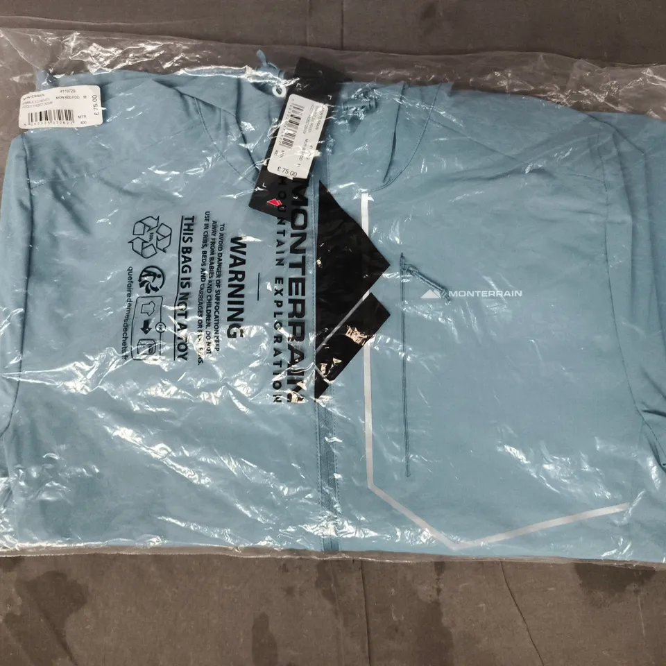 MONTERRAIN RAMBLE 3.0 WOVEN HOODY IN FADED DENIM SIZE MEDIUM