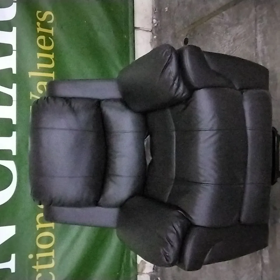 QUALITY DESIGNER DARK BROWN LEATHER POWER RECLINER ARMCHAIR 