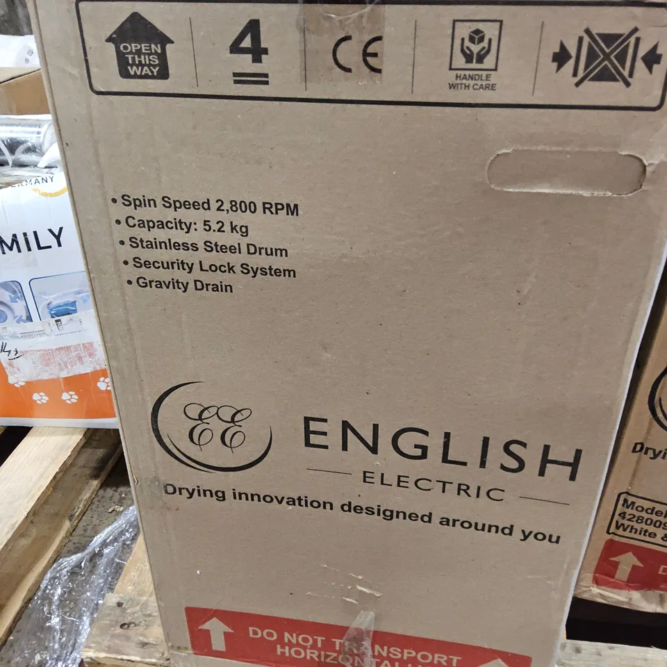BOXED ENGLISH ELECTRIC SPIN DRYER Model 28009EEWP WHITE
