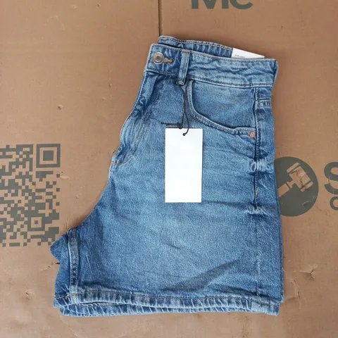 ZARA DENIM MOM SHORTS IN BLUE SIZE EU 38