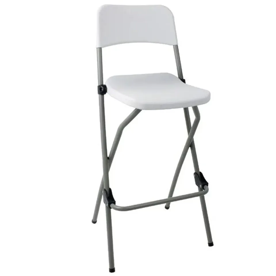 BOXED BOLERO FOLDING HIGH STOOLS WHITE (2 PACK)