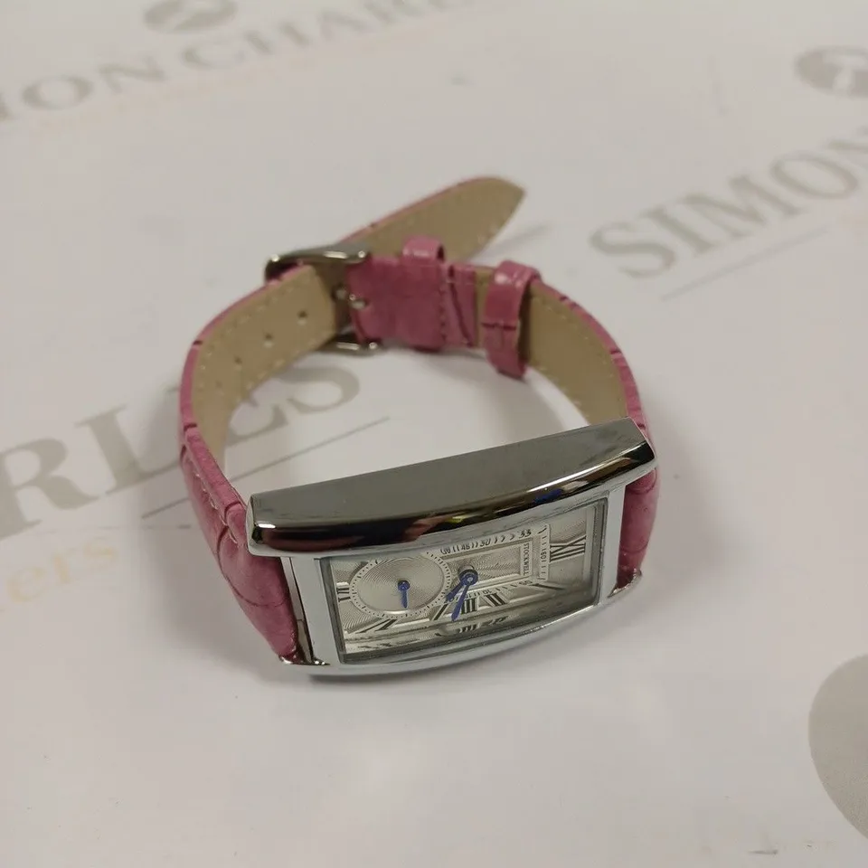 LADIES STOCKWELL WATCH – TEXTURED DIAL WITH SUB DIAL MINUTE HAND – LEATHER STRAP – GIFT BOX INCLUDED
