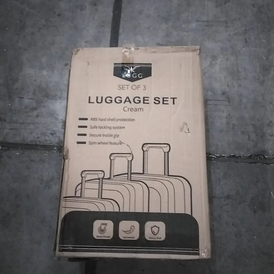 BOXED LUGG SET OF 3 HARD SHELL LUGGAGE SET - CREAM 