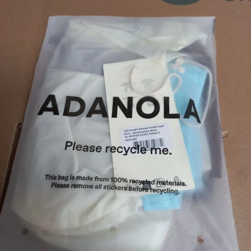 ADANOLA LIGHTWEIGHT RIPSTOP DOUBLE-LAYER SHORT – MARSHMALLOW WHITE SIZE S