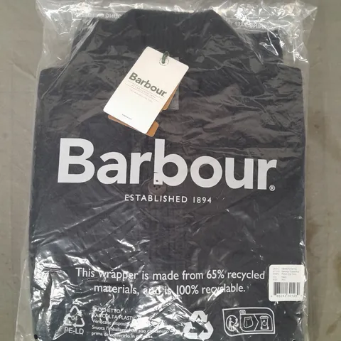 BARBOUR ESSENTIAL PATCH ZIP THROUGH IN NAVY SIZE XXL