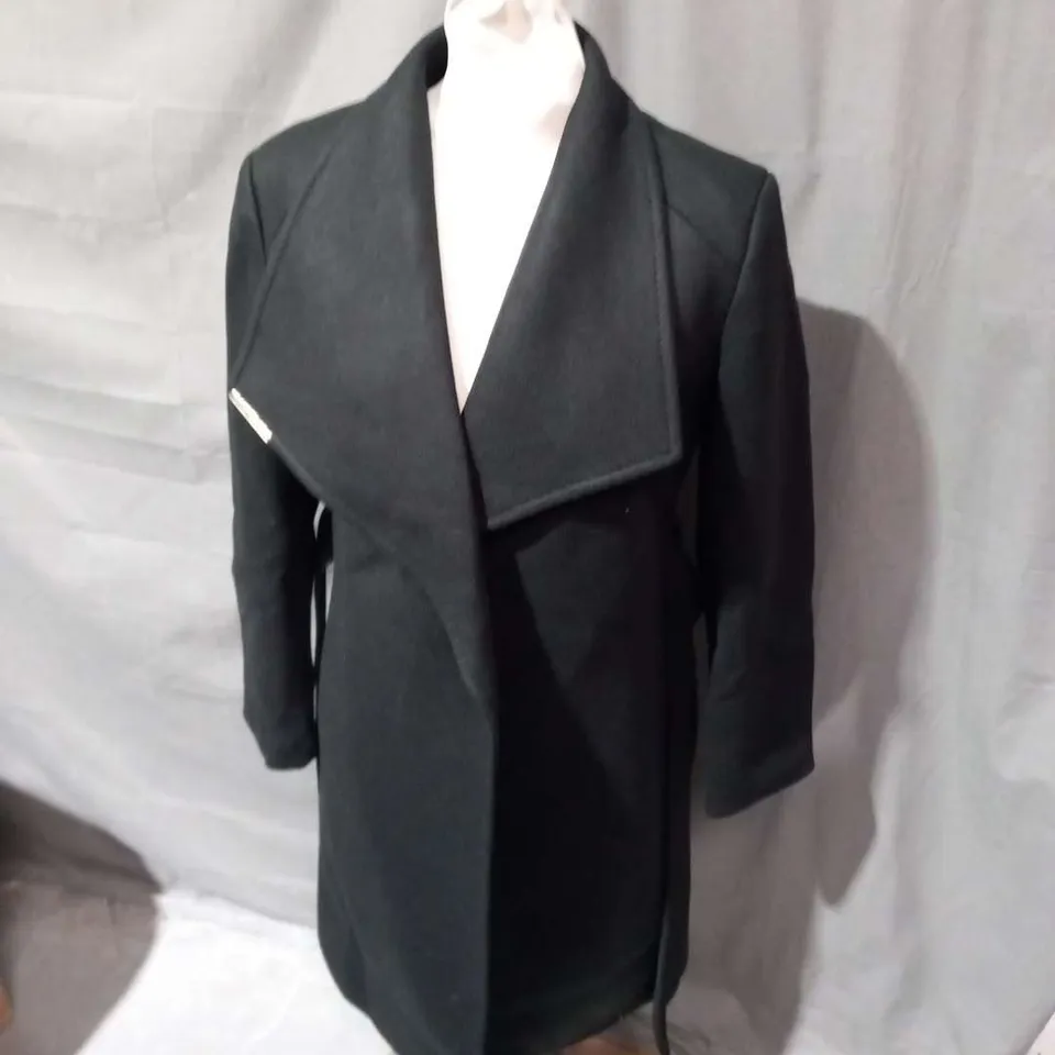 ANNA FIELD LONG BLACK COAT SIZE XS