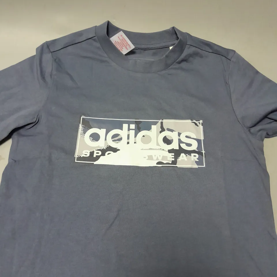 ADIDAS NAVY T-SHIRT - 9-10 YEARS