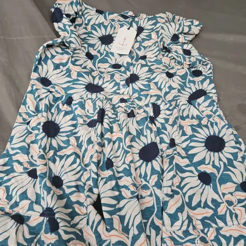 SEASALT MAINLAND DRESS – BOLD SUNFLOWER POSEIDON, ORGANIC COTTON, UK 12 (WOMEN'S)