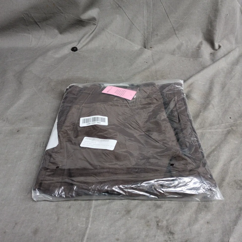 PRETTYLITTLETHING PETITE DARK CHOCOLATE TINTED WIDE LEG JEANS SIZE 4 BAGGED