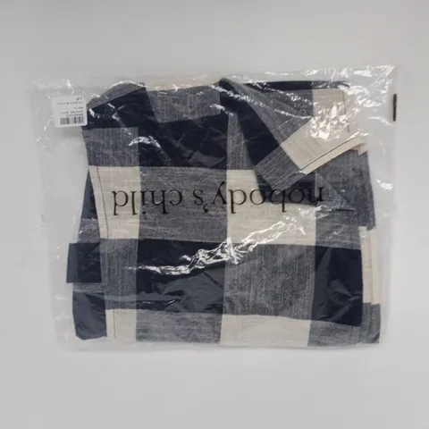 BAGGED NOBODY'S CHILD PIPPA TOP IN BLUE CHECK SIZE UK 10