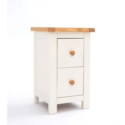 BOXED POMPEY 2 DRAWER BEDSIDE TABLE (1 BOX)