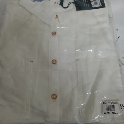 WHITE STUFF SOPHIE ORGANIC COTTON SHIRT IN PALE IVORY - UK 12