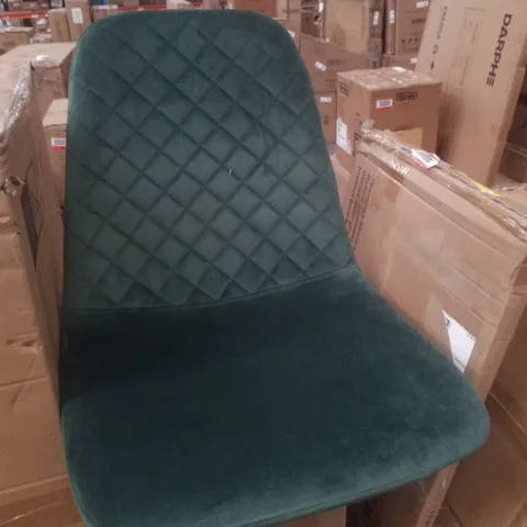 BOXED SET OF 2 GREEN VELVET DINING CHAIRS 