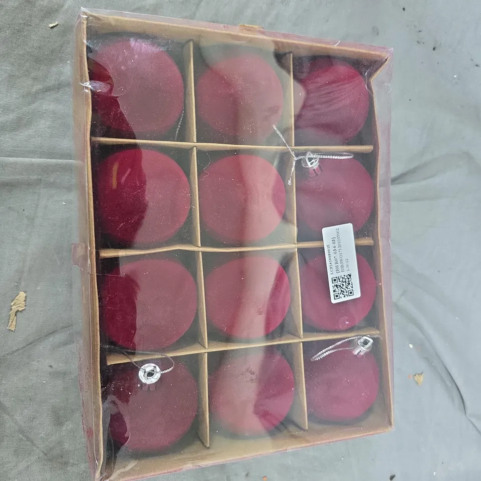 RED BAUBLES – SET OF 12 (BOXED)
