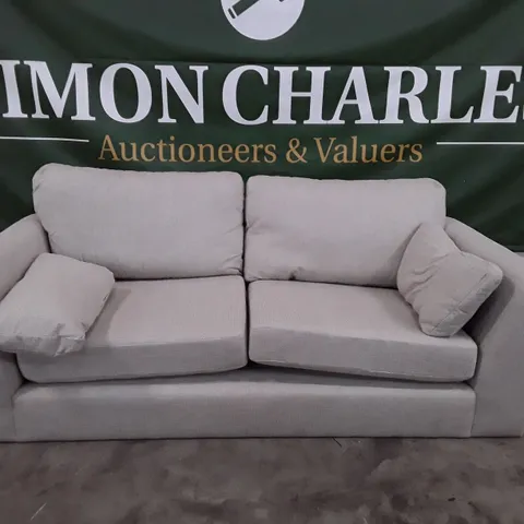 QUALITY DESIGNER MILES 3 SEATER SOFA - GREY FABRIC