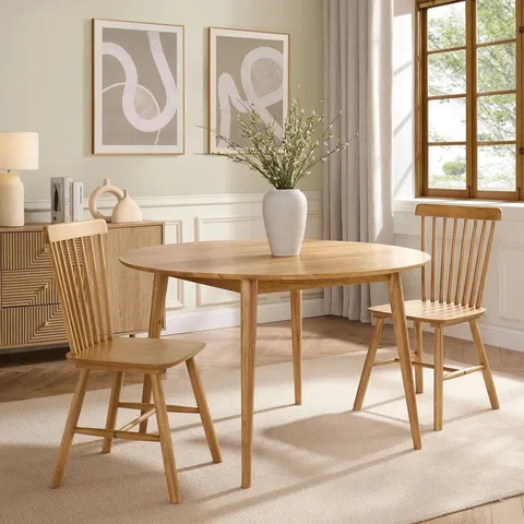 BOXED DUSK HARLEY SET OF 2 DINING CHAIRS - LIGHT WOOD (1 BOX)