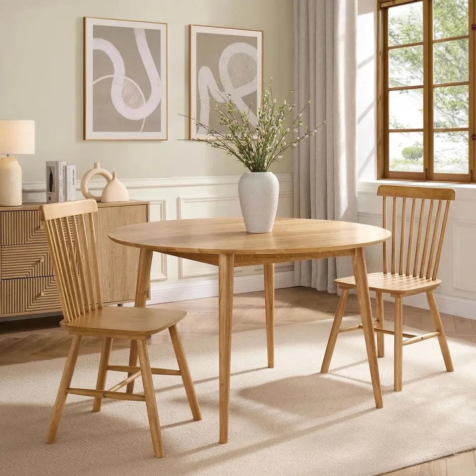 BOXED DUSK HARLEY SET OF 2 DINING CHAIRS - LIGHT WOOD (1 BOX)